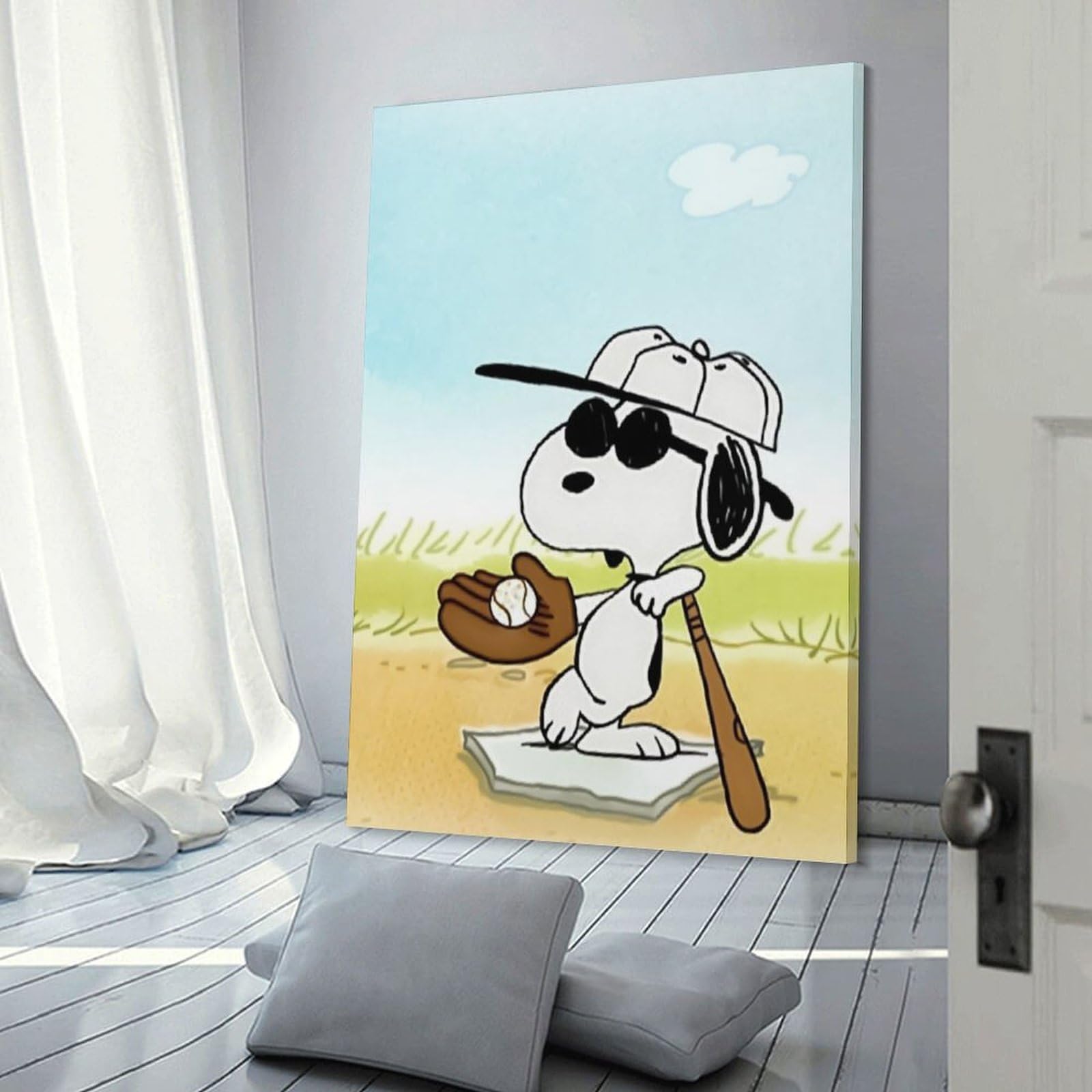 Amazon.co.jp: かわいい 野球 イラスト スヌーピー 野球 ポスター 印刷